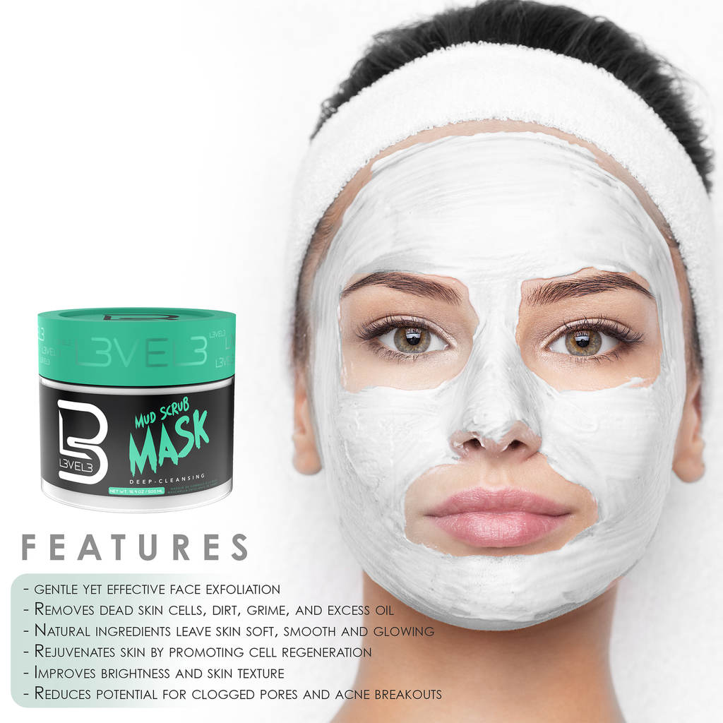 L3VEL3 Exfoliante facial de barro