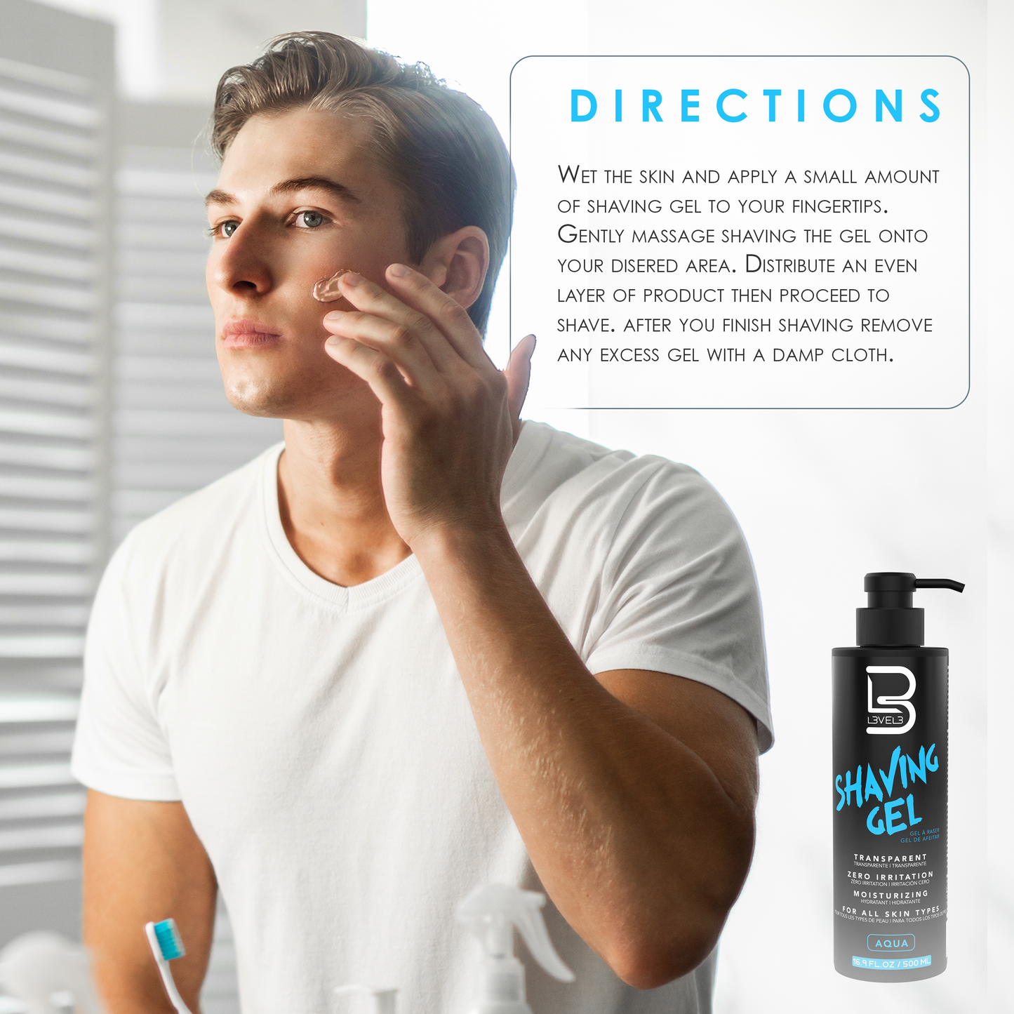 L3VEL3 Gel Para  Afeitar Transparente